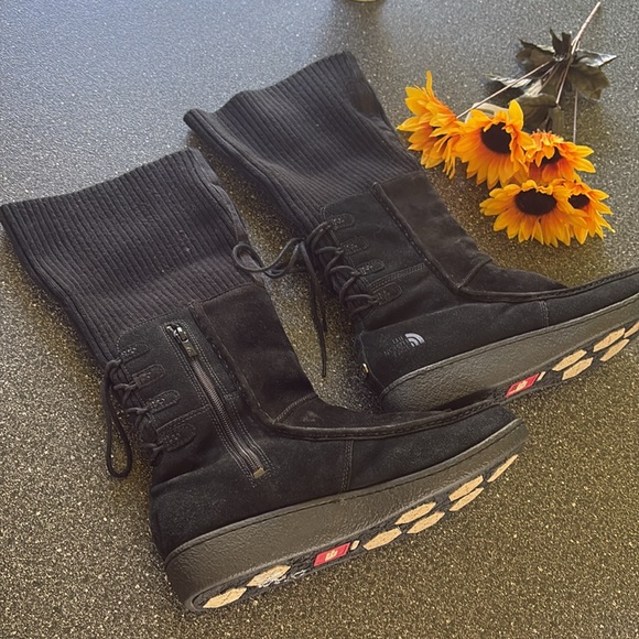 The North Face 200 Gram Insulation Primaloft Black Suede Boots Women’s Size 10 ! - Picture 4 of 13